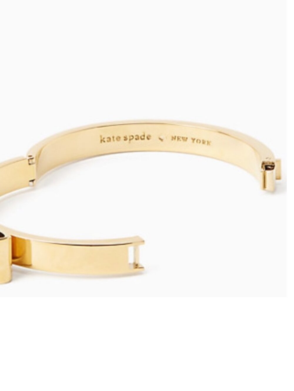 NWT~KATE SPADE~Gold Perfectly Placed Hinged Bow Bangle - Picture 2 of 2